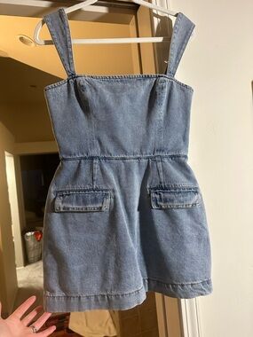 Amanda Uprchard Denim skort Mini Dress with Pocket Details - Light Blue